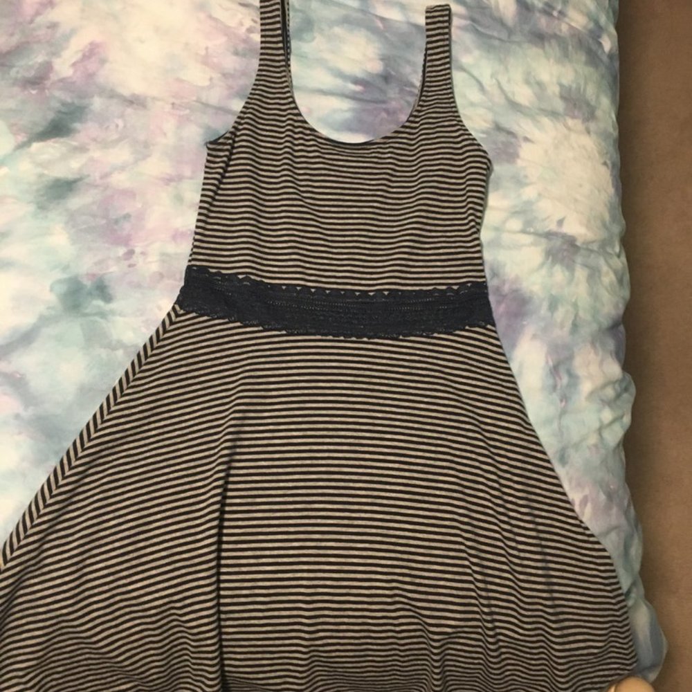 Abercrombie & Fitch Striped Dress with Lace Middle
